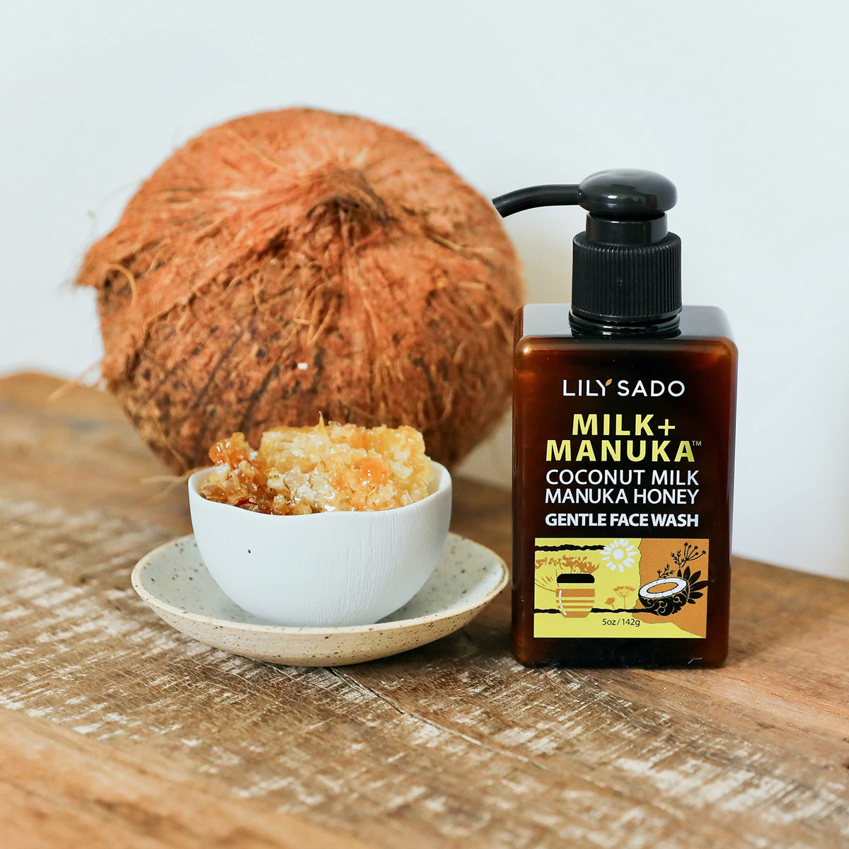 LILY SADO MILK+MANUKA™ Coconut Milk & Manuka Honey Gentle Gel Face Cleanser - Natural Cruelty-Free Facial Wash Cleanses, Balances, Soothes & Hydrates Beauty & Personal Care LILY SADO