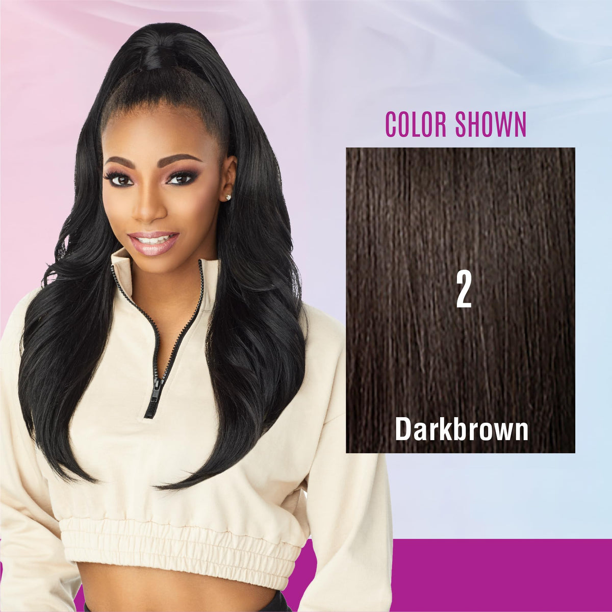 Sensationnel Instant Updown Halfwig Pony-Iud 1, 2 DARKBROWN