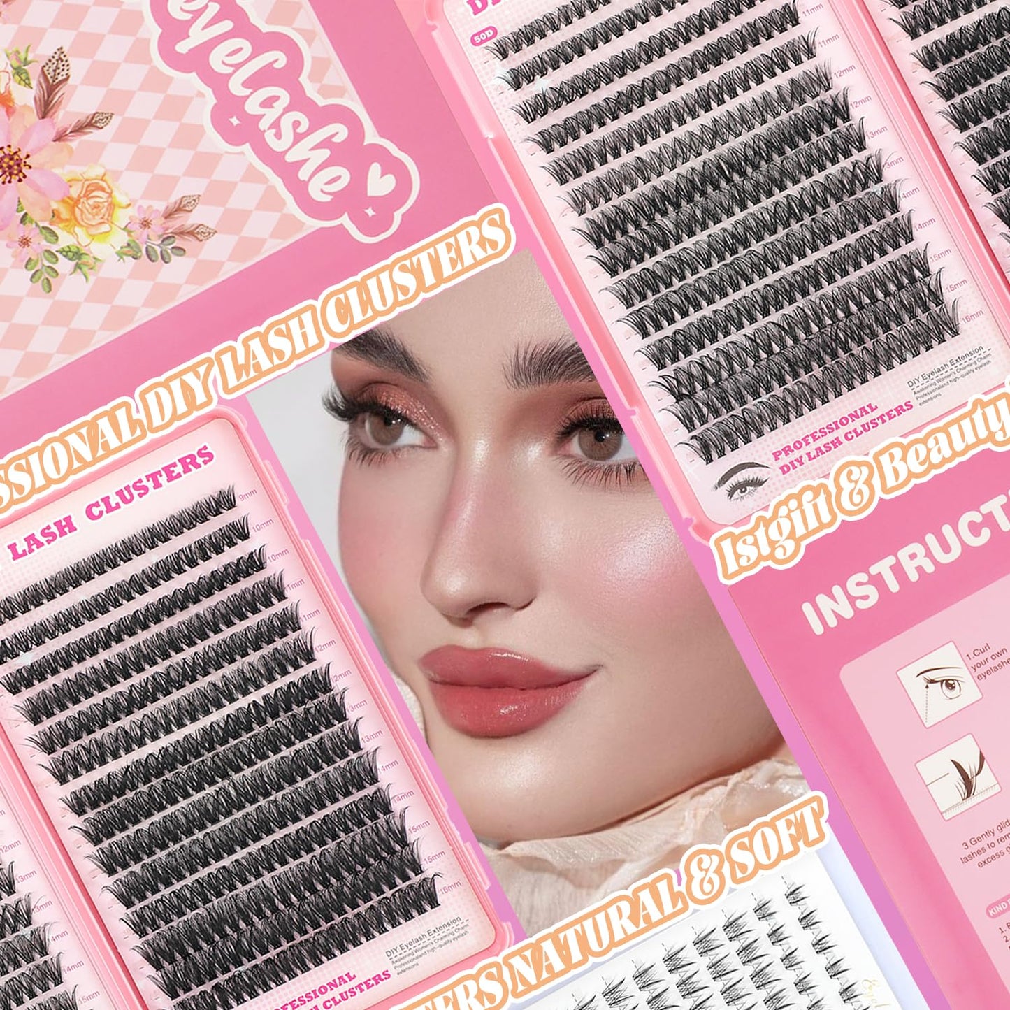Lash Clusters Kit, 560 Pcs Eyelashes Clusters Kit 9-16mm Individual Lash Extension Kit D Curl Fluffy Wispy False Eyelashes (30D+40D, Lash Clusters) Beauty and Personal Care ISTGIFT