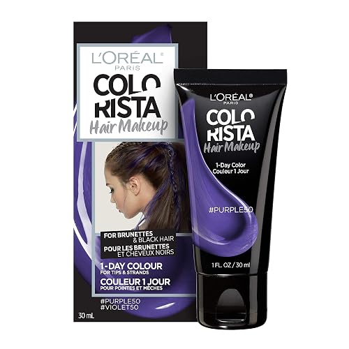 L'Oreal Paris Hair Makeup Temporary 1-Day Hair Color for Brunettes, Purple 50, 1 Fl Oz Beauty & Personal Care L'Oreal Paris