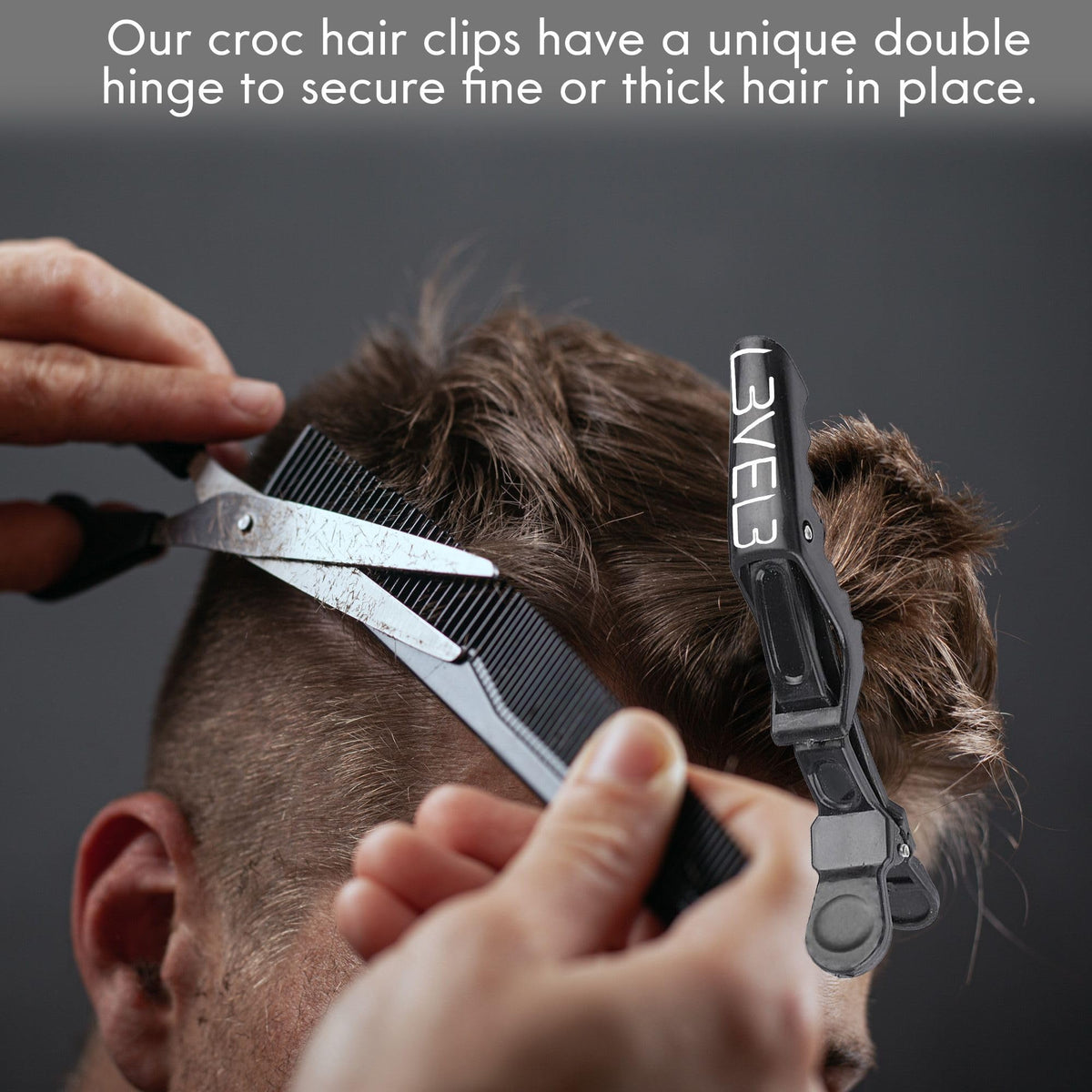 L3 Level 3 Croc Hair Clips for Styling, All Hair Types, 4-Pack