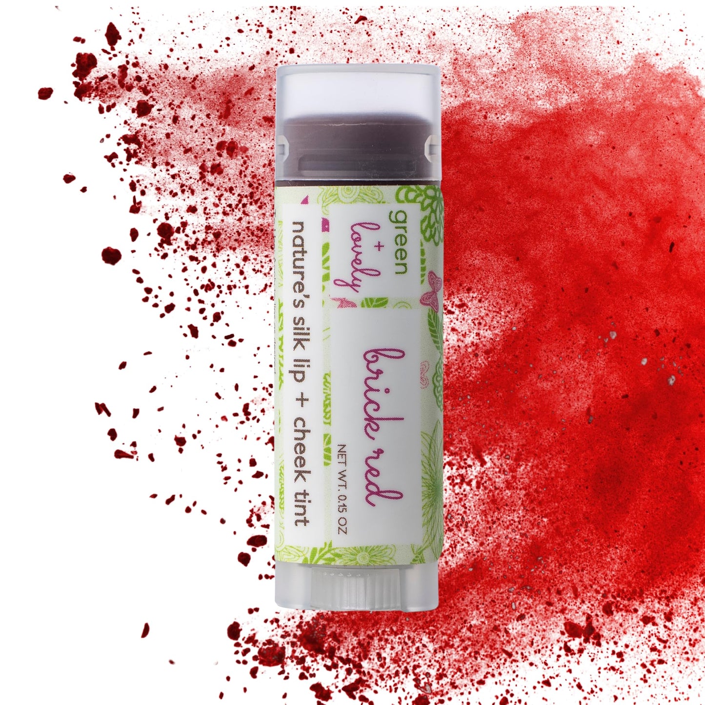 Green Cheek Nature's Silk Lip Balm, Organic (Brick Red Lip Tint, 1-tube single) Beauty and Personal Care Green + Lovely