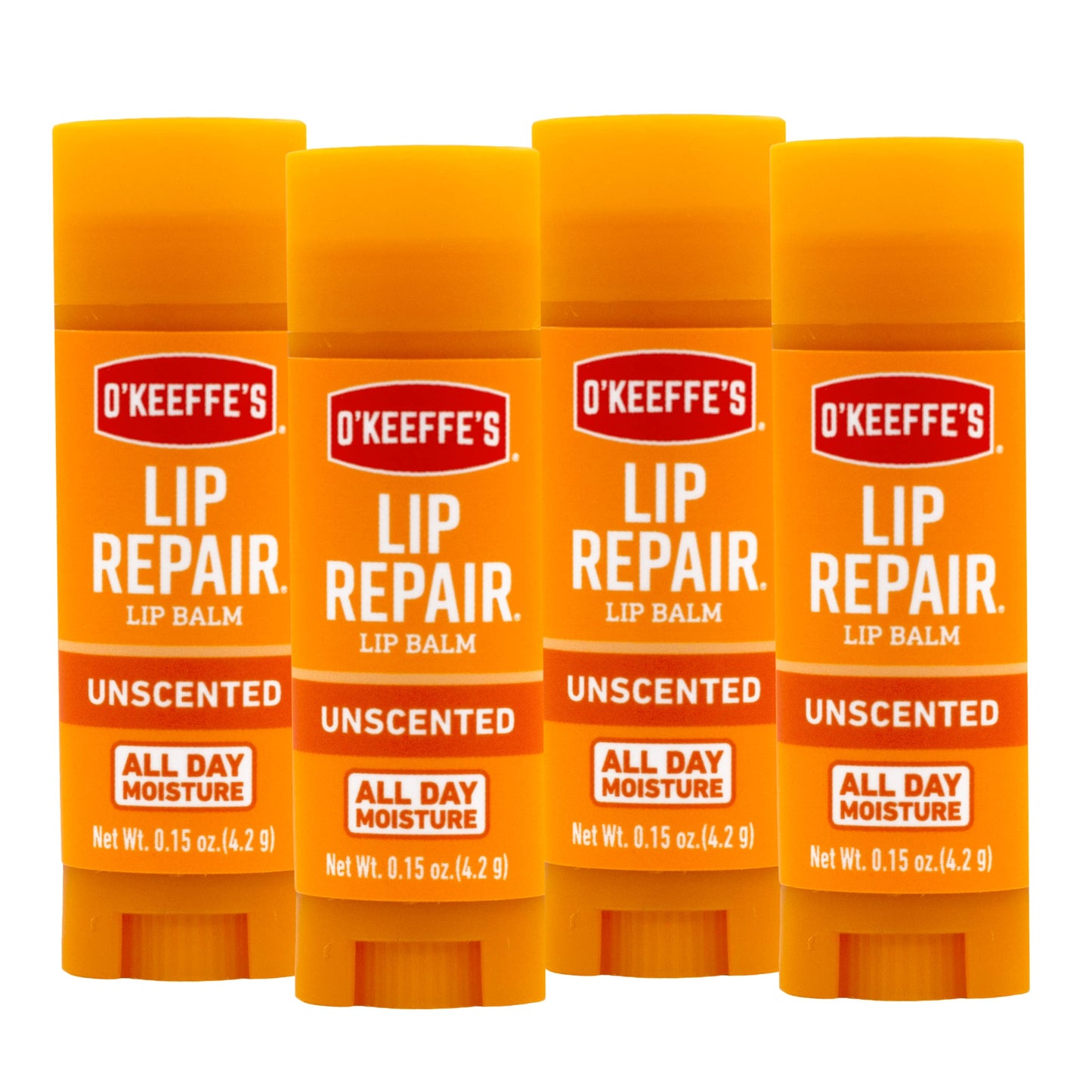 O'Keeffe's Unscented Lip Repair Lip Balm for Dry, Cracked Lips, Stick, (Pack of 4) Beauty & Personal Care O'Keeffe's