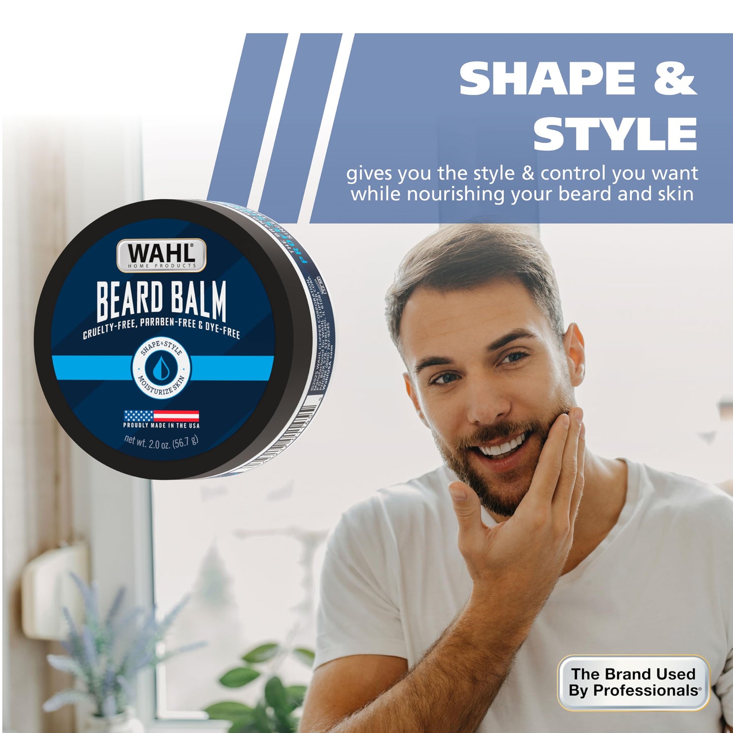 Wahl Beard Balm for Men - Shapes and Styles Facial Hair - Leave in Conditioner for a Light Hold for All-Day Control - With Shea Butter, Aloe, Mango Beauty and Personal Care Wahl