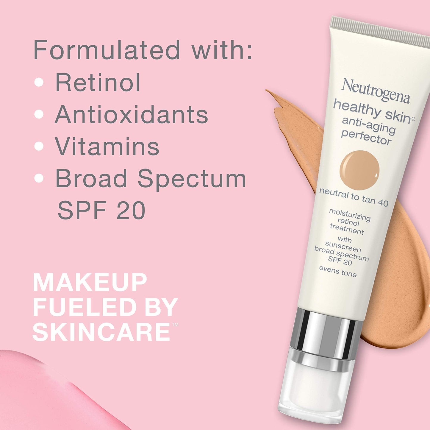 Neutrogena Healthy Skin Anti-Aging Perfector Tinted Facial Moisturizer and Retinol Treatment with Broad Spectrum SPF 20 Sunscreen with Titanium Beauty & Personal Care Neutrogena