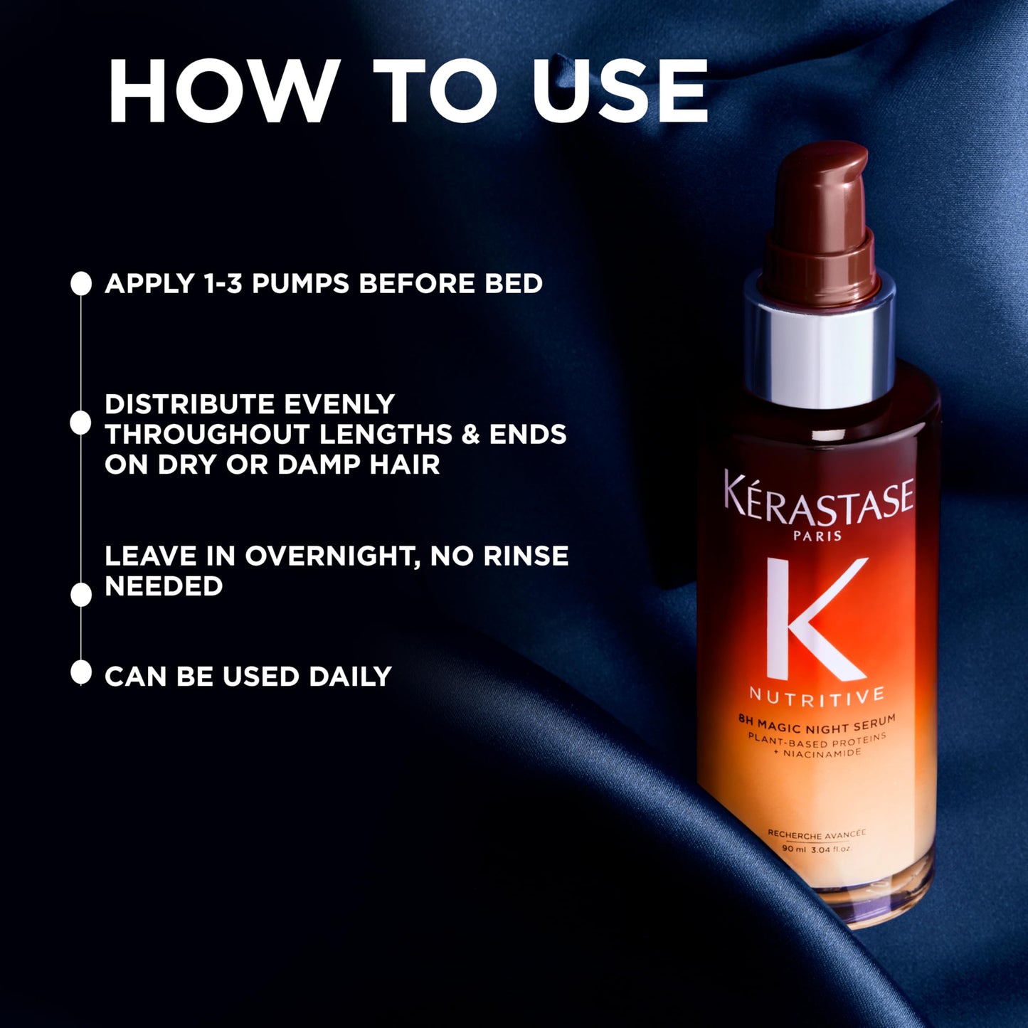 Kerastase Nutritive 8H Magic Night Serum - Overnight Treatment for Dry Hair, Enhances Shine, Anti-Frizz, With Plant-Based Proteins Beauty and Personal Care KÉRASTASE