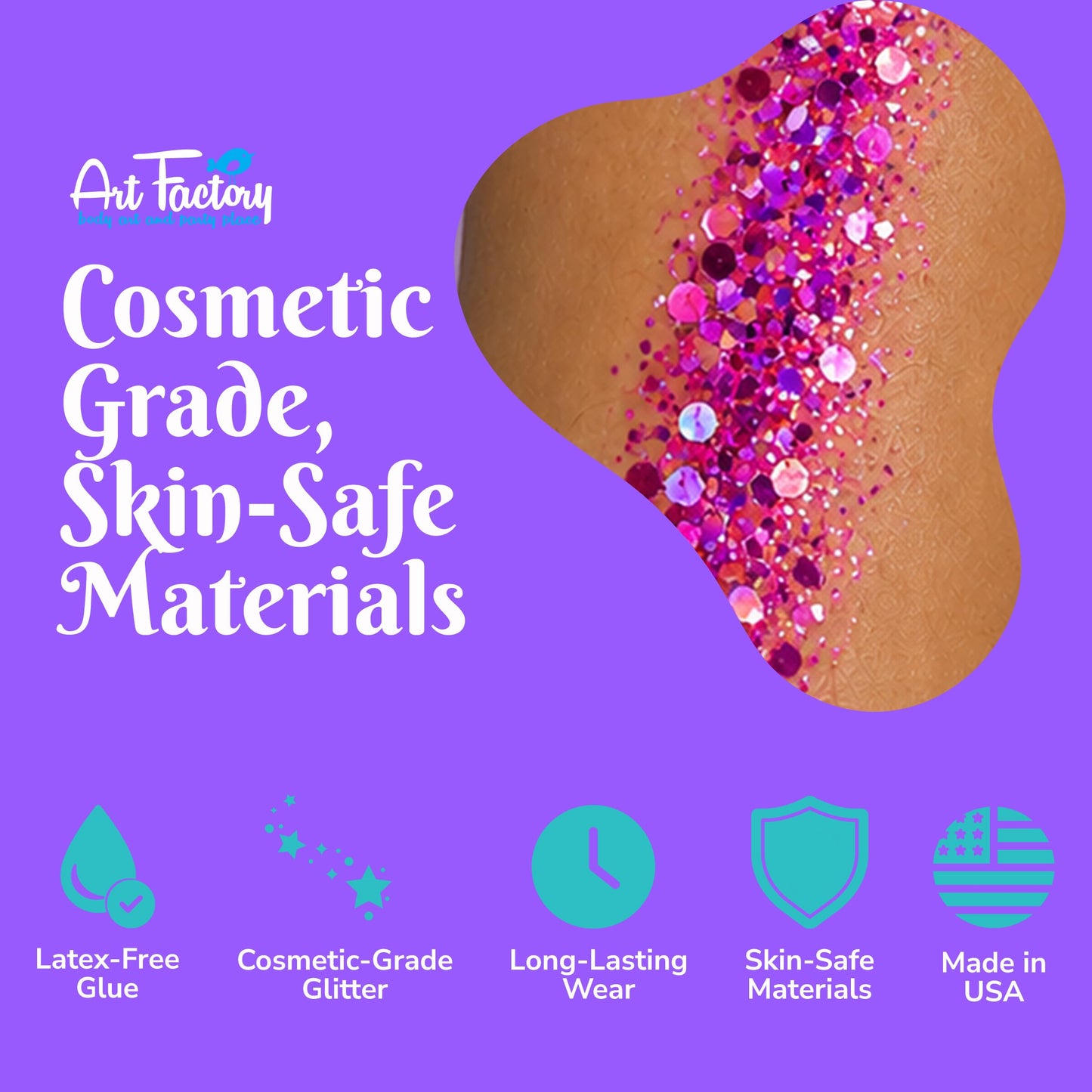 Art Factory Diva Pink Chunky Body Glitter Gel - Holographic & Matte Cosmetic Glitter for Face, Hair & Body - Festival Rave Makeup, Long Wear Hair Beauty & Personal Care Art Factory
