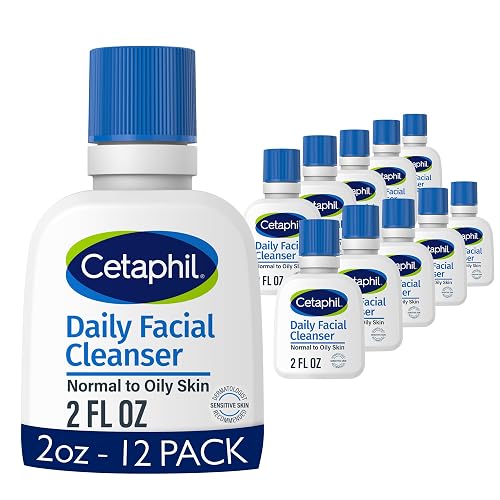 Cetaphil Face Wash, Travel Size Toiletries, Daily Facial Cleanser for Sensitive, Combination to Oily Skin, 2 oz 12 Pack, Gentle Foaming, Soap Free Beauty & Personal Care Cetaphil