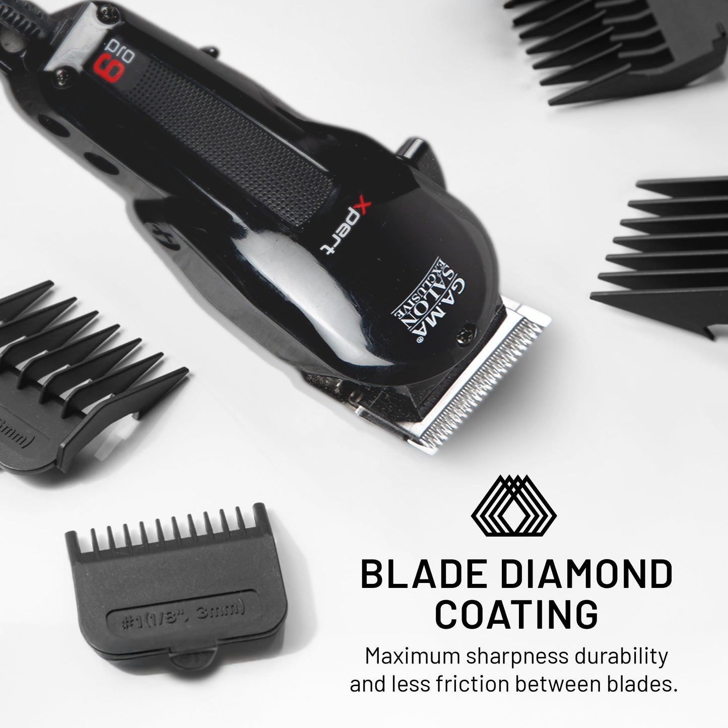 GA.MA Magnetic Clipper Pro 9 Xpert, High-Performance Motor, DLC F-Wedge Blade, Adjustable Taper Lever, 4 Combs Beauty and Personal Care GA.MA ITALY PROFESSIONAL