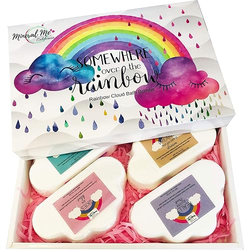 Bath Bombs for Kids - Natural and Organic Magic Rainbow Bubble Bath Bombs w/Moisturizing Shea Butter and Natural Oils, 4 Large Unicorn Cloud… Beauty & Personal Care Mineral Me California