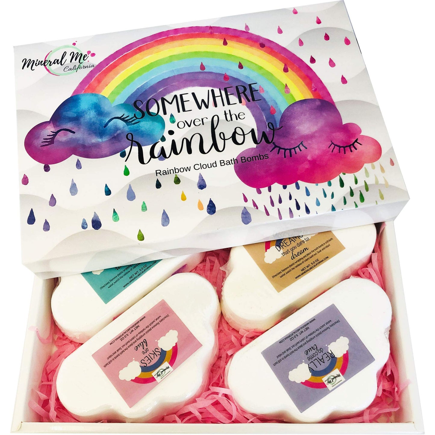 Bath Bombs for Kids - Natural and Organic Magic Rainbow Bubble Bath Bombs w/Moisturizing Shea Butter and Natural Oils, 4 Large Unicorn Cloud… Beauty & Personal Care Mineral Me California