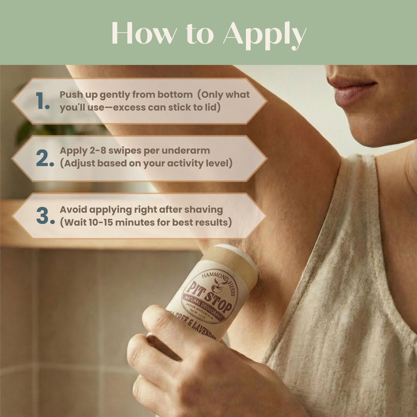 PIT STOP Deodorant - Aluminum-Free, Plastic-Free, All-Natural Odor Control, (Orange & Patchouli), 3-Pack Beauty and Personal Care Hammond Herbs