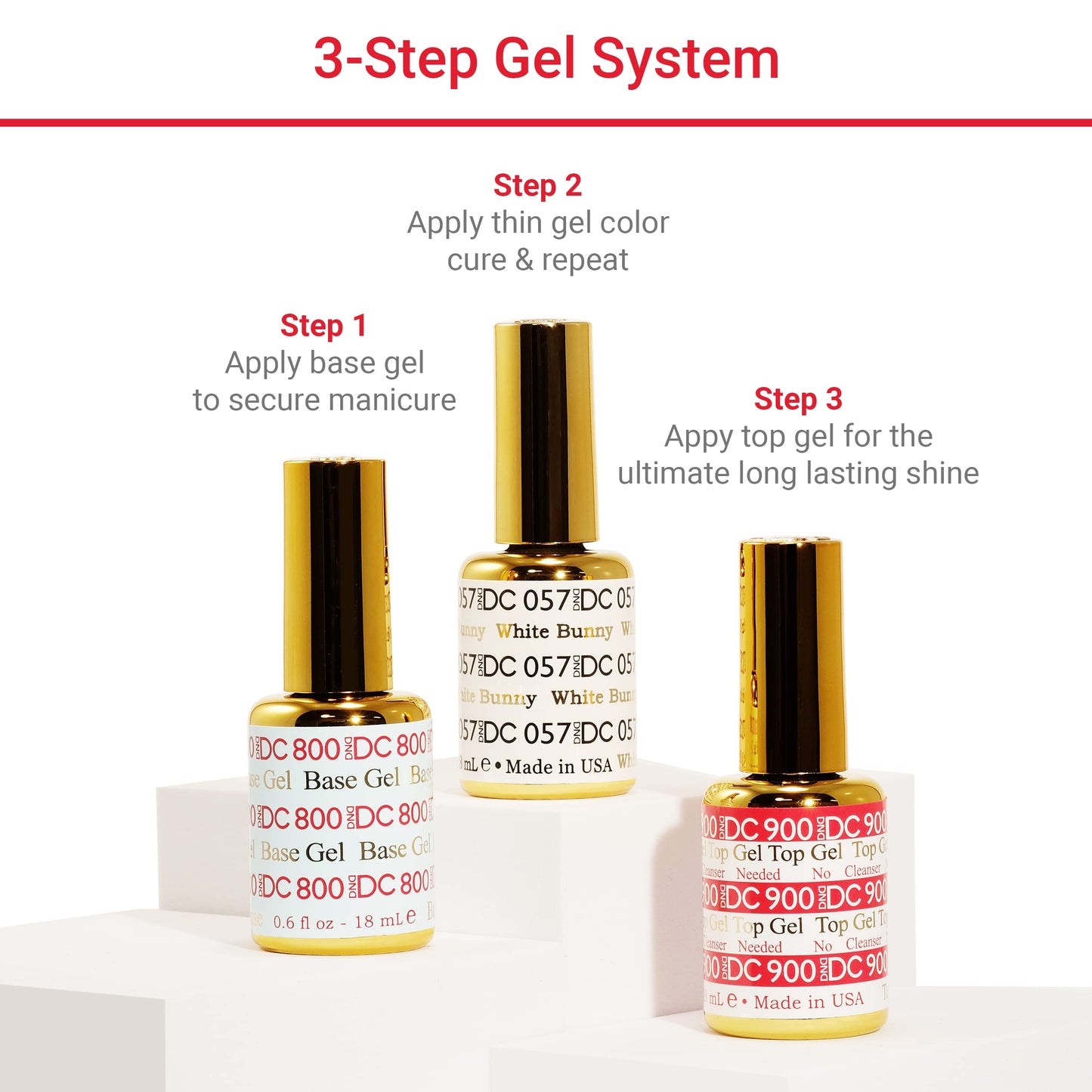DND DC Gel Polish Set, White Collection, UV/LED Gel Polish and Air Dry Nail Lacquer, Matching Chip-Free Polish Duo, 057 White Bunny, 0.5 Fl Oz Beauty and Personal Care DAISY DND