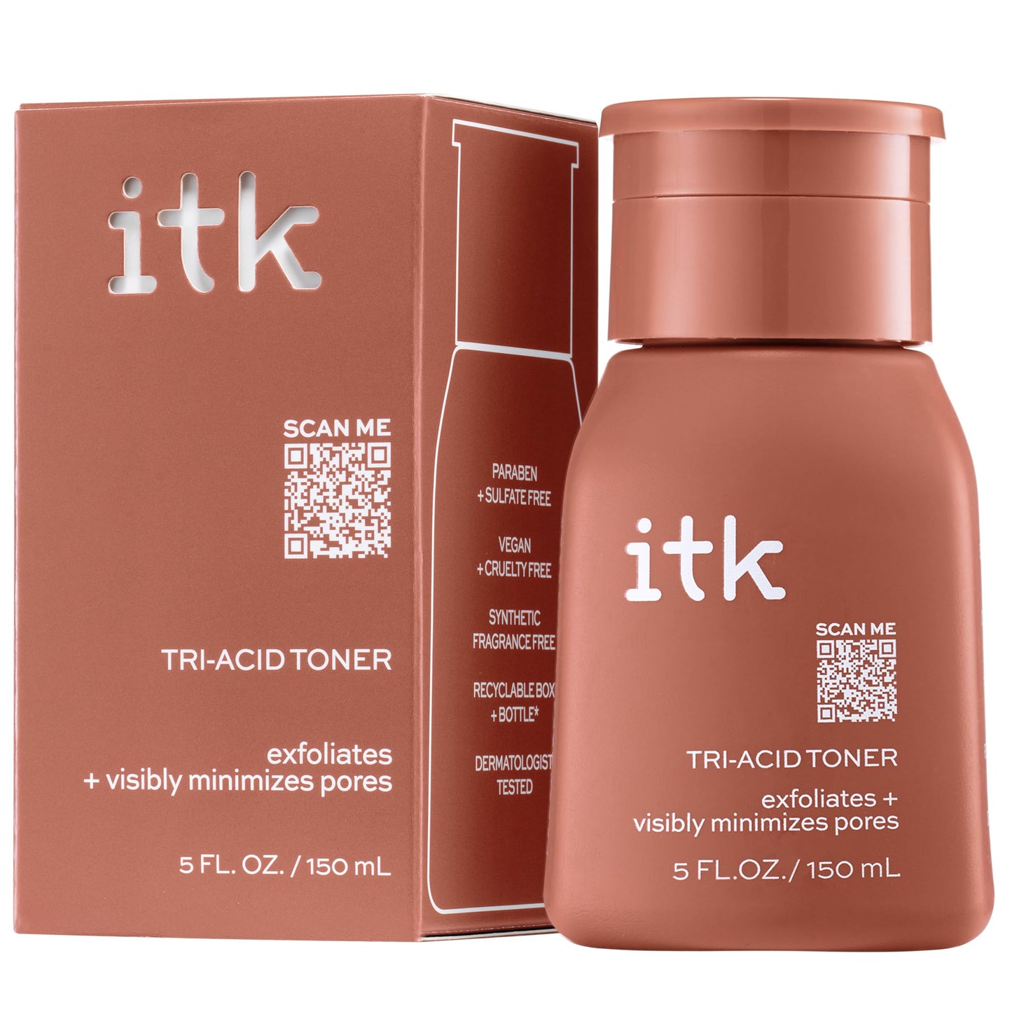 ITK Tri-Acid Facial Toner with AHA, BHA, PHA + Niacinamide - Exfoliate Face + Minimize Pores - Salicylic + Lactic Acid - Brighten Dark Spots + Glow, 5 Beauty & Personal Care ITK