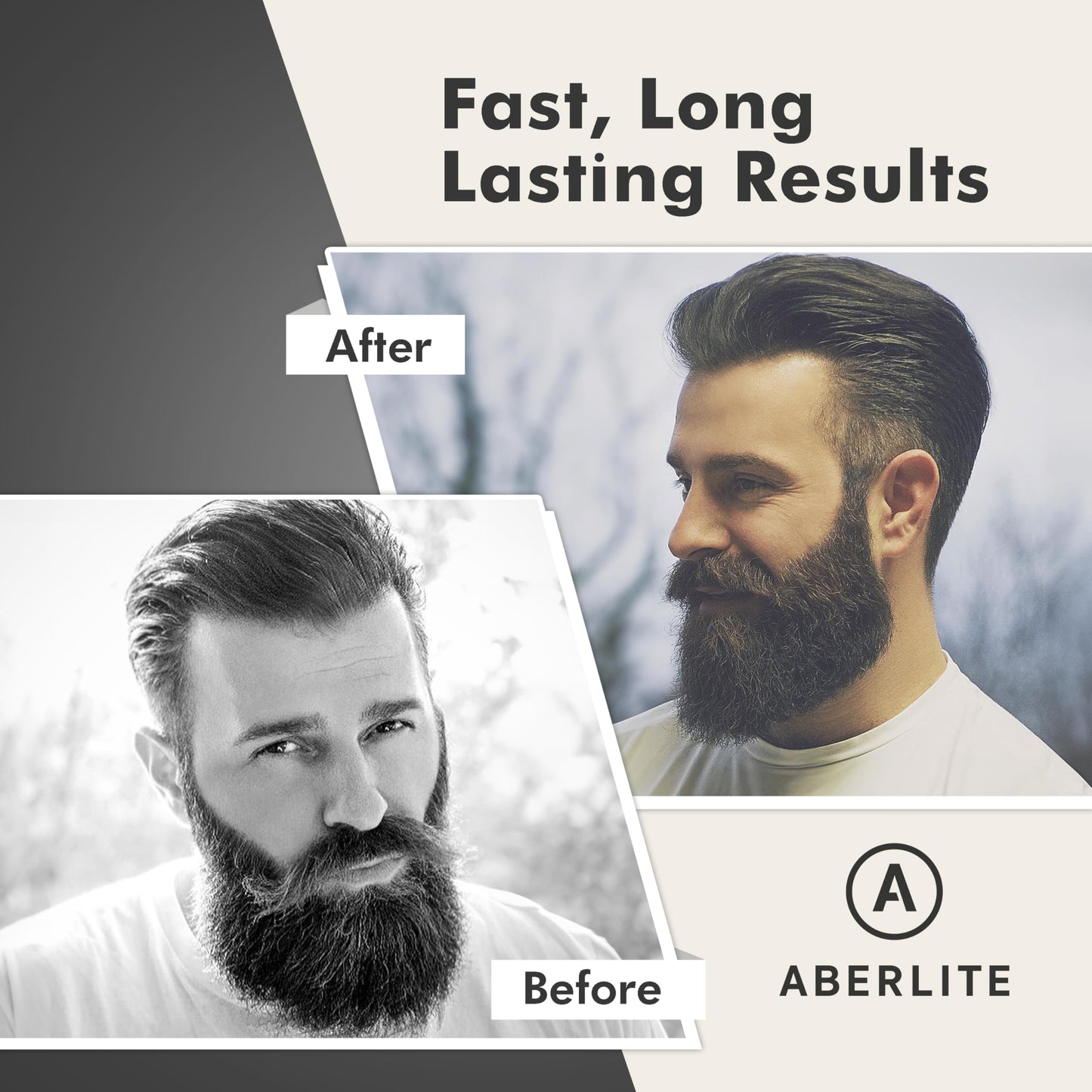 Aberlite EDC - Men's Professional Heated Beard Straightening Brush and Grooming Tool (for 0.5 inch plus Beards) (Black) Beauty & Personal Care Aberlite