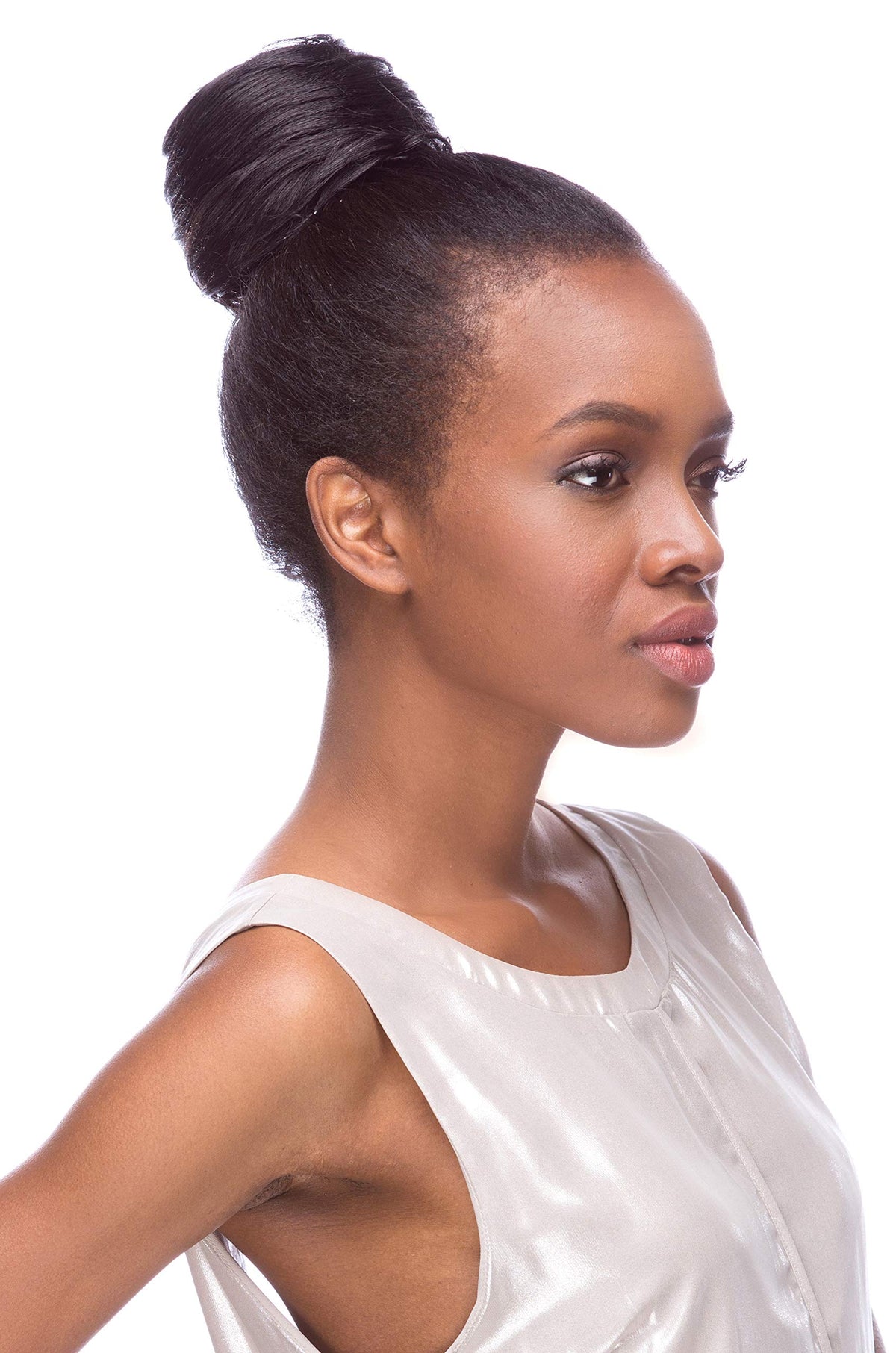Draw String Swirl Hair Piece Color 4 Dark Brown - Sepia Wigs Swirly Synthetic African American Bun Updo Formal Length Womens Coil Trenza Peluca
