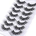 Mebver Lashes Eyelashes 8D Fluffy False Eyelashes Wispy Faux Mink Lashes Light Weight Fake Eyelashes Cat Eye Lashes 7 Pairs Pack, Black Beauty & Personal Care Mebver