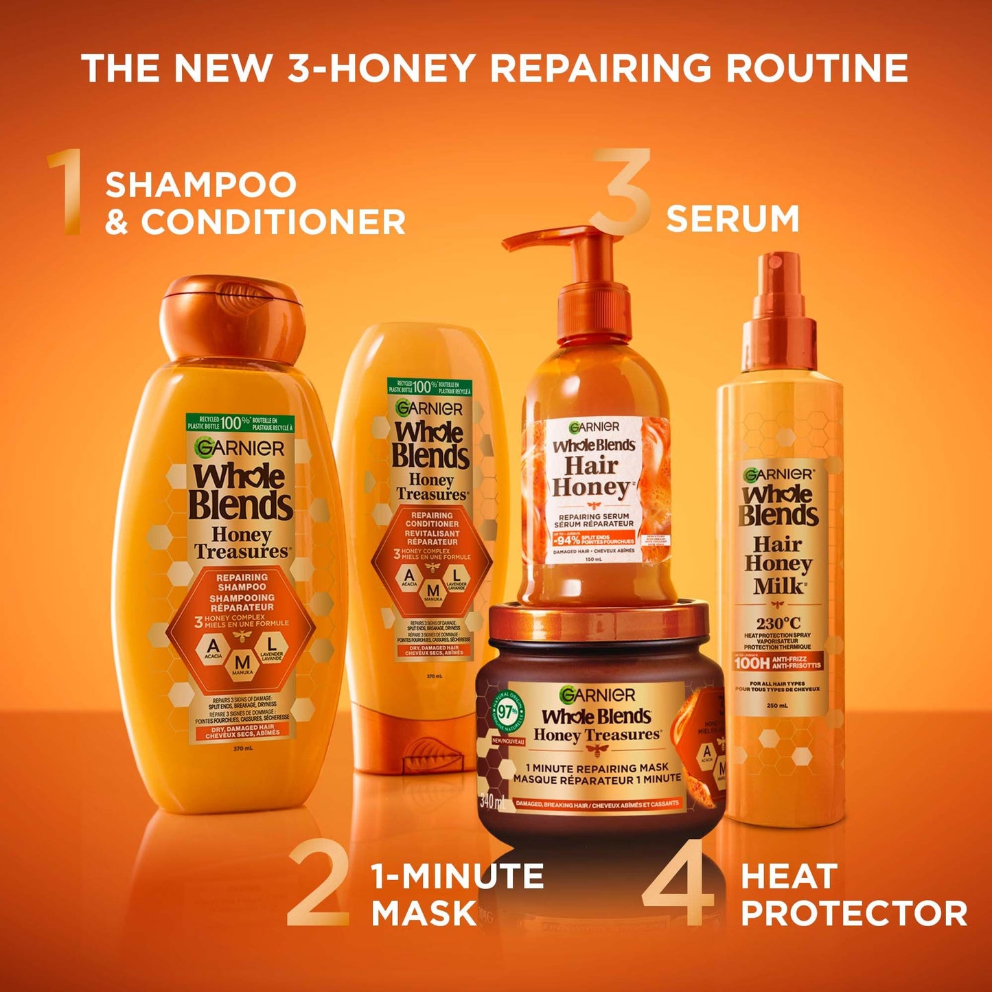 Garnier Whole Blends Repairing Conditioner Honey Treasures, Damaged Hair, 22 fl; oz. Beauty & Personal Care Garnier