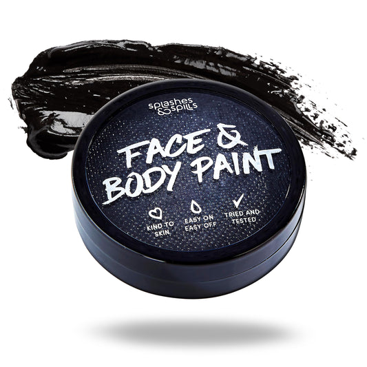 Water Activated SFX Face and Body Paint - Black Face Paint, Special Effects Makeup 18g Cake Tub - Pretend Costume and Dress Up Makeup - Great Beauty & Personal Care splashes & spills