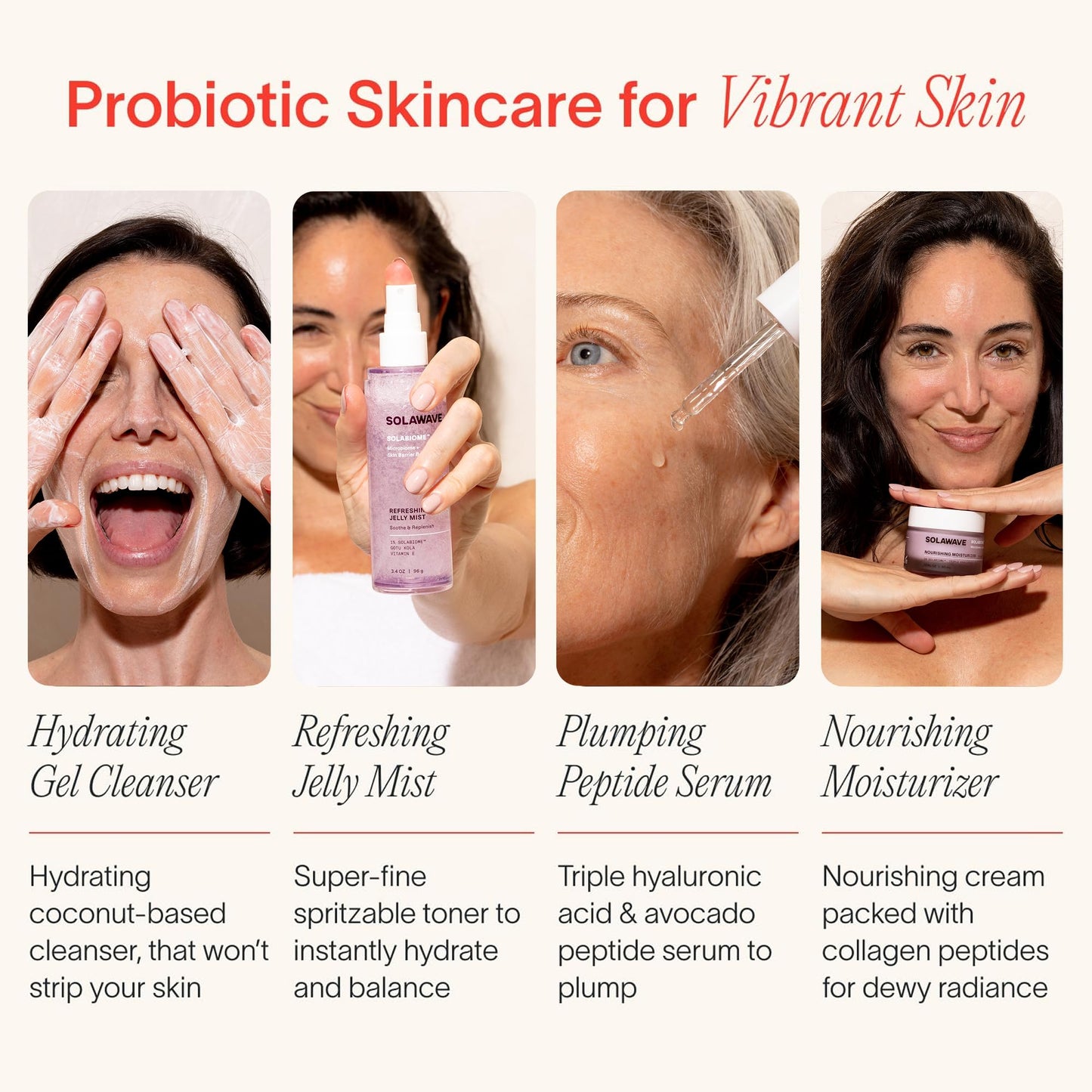Solawave Plumping Peptide Lifting Serum with Triple Hyaluronic Acid, Probiotics, Avocado Vegan Peptides for Collagen and Radiant Complexion Beauty & Personal Care Solawave