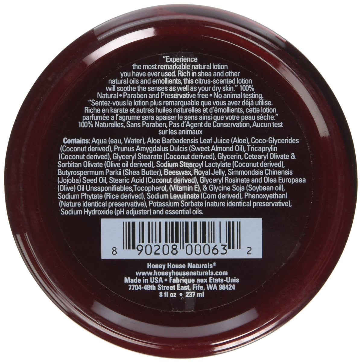 Honey House Naturals 8 oz Tub Bee Butter Citrus