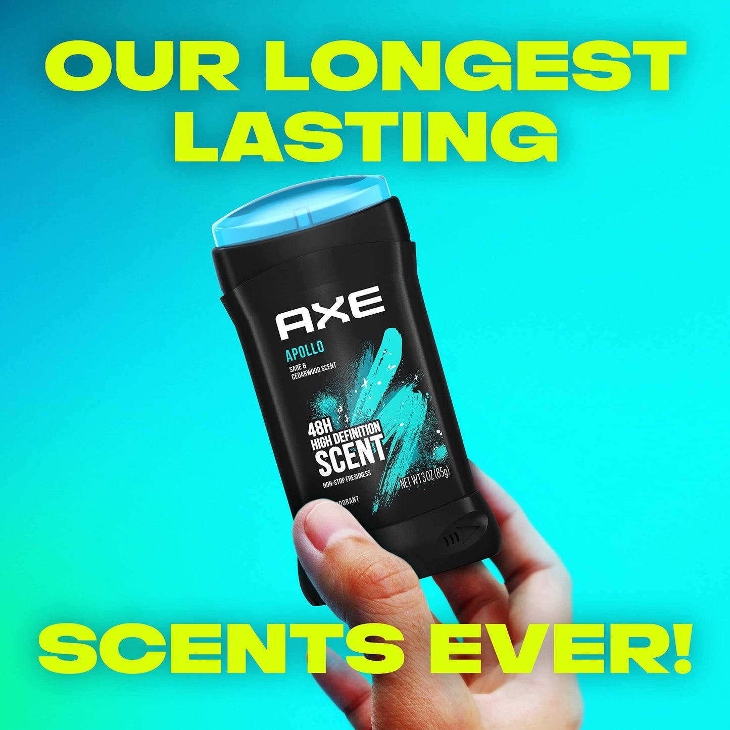 AXE Apollo Deodorant Stick 4 Count For Long Lasting Odor Protection, Sage And Cedarwood Men's Deo, Aluminum Free 3oz Beauty and Personal Care AXE