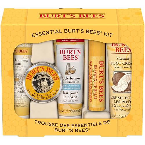 Burt's Bees Gifts Ideas - Essential Everyday Beauty Set, 5 Travel Size Products - Deep Cleansing Cream, Hand Salve, Body Lotion, Foot Cream and Lip Beauty & Personal Care Burt's Bees