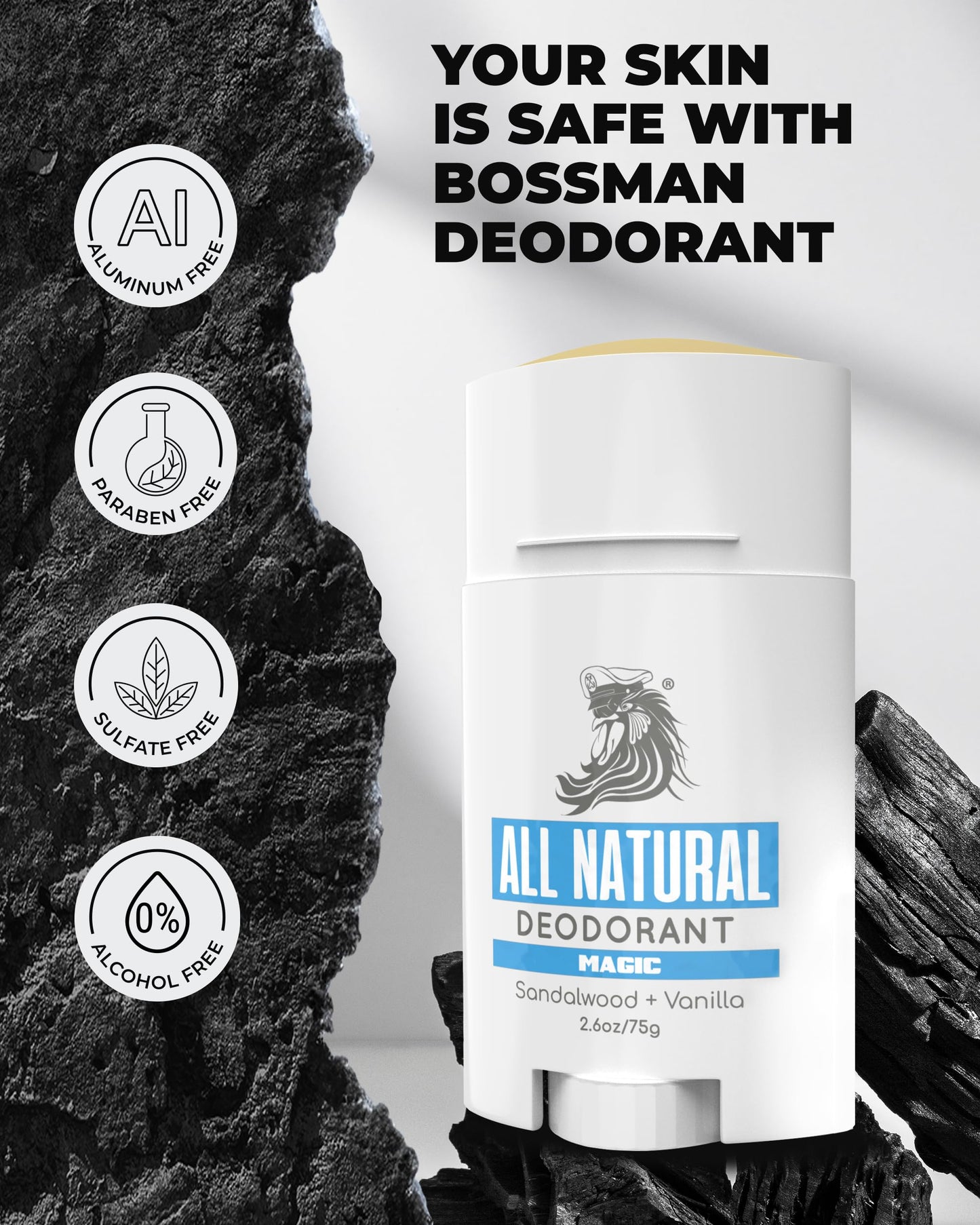 Bossman Unisex, All Natural Deodorant for Men & Women - Aluminum Free - Magic Scent Beauty and Personal Care Bossman