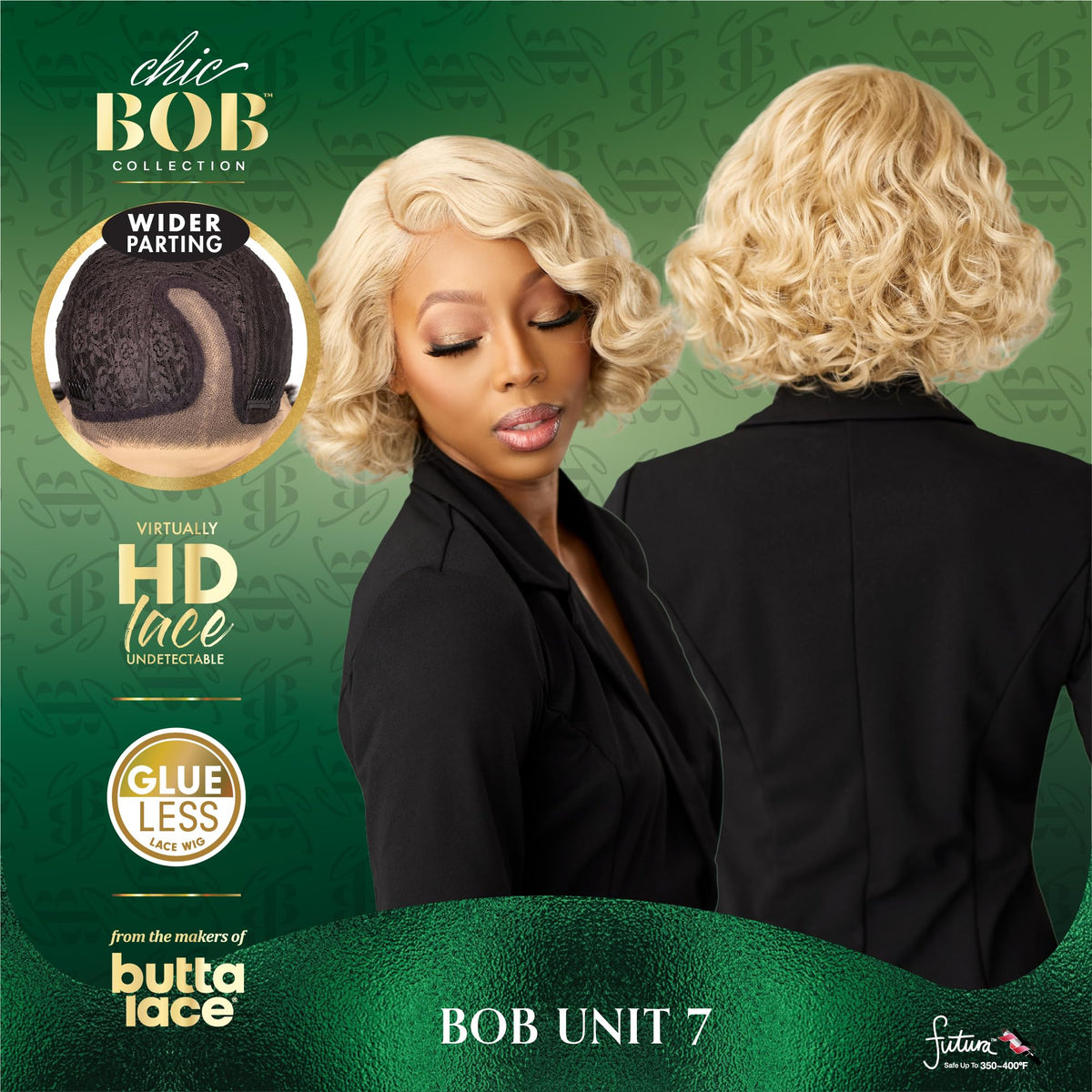 Sensationnel Chicbob Lace Frontwig-Bob Unit 7, 1 JETBLACK
