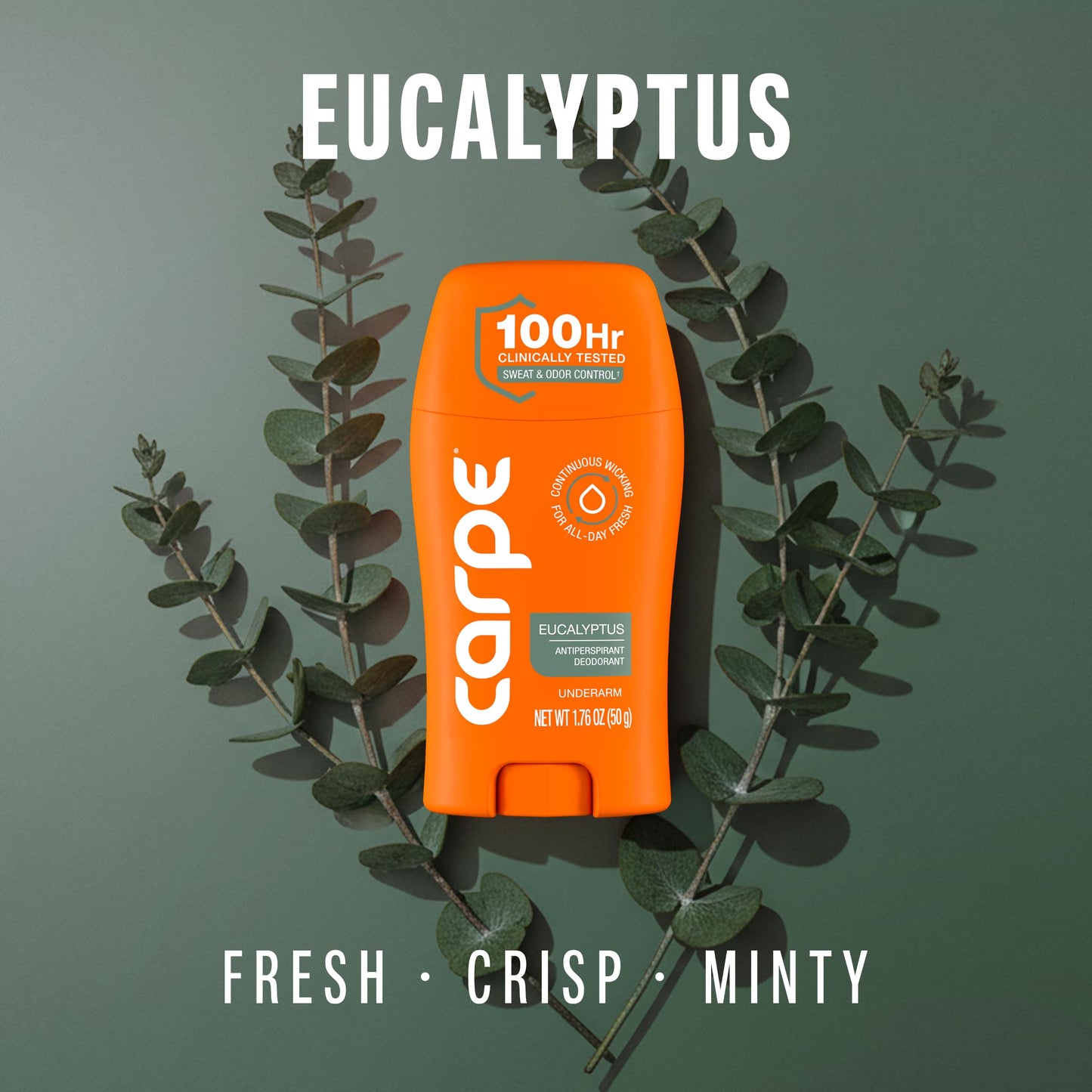 Carpe Underarm Antiperspirant Deodorant for Women and Men - Antiperspirant Deodorant for Stinky, Sweaty Armpits - Eucalyptus - 3 Pack with 3 Bonus Beauty and Personal Care Carpe
