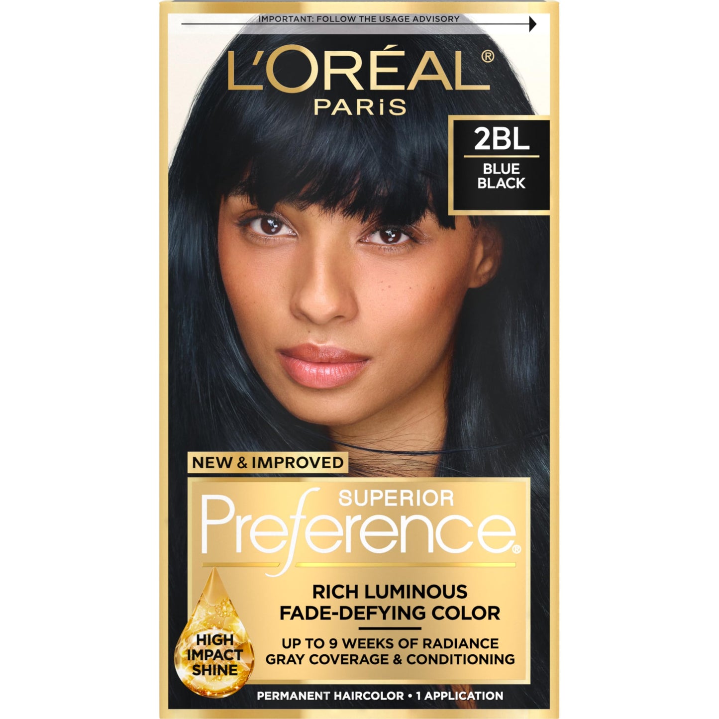 L'Oreal Paris Superior Preference Luminous Fade-Defying Permanent Hair Color, Hair Dye For Up to 9 Weeks of Radiance, 2BL Blue Black, 1 Kit Beauty & Personal Care L'Oreal Paris