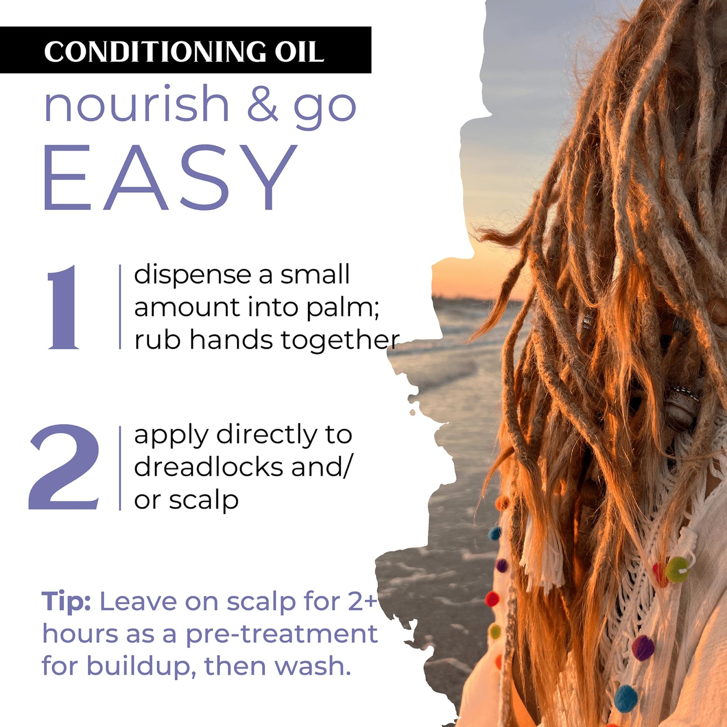 Dollylocks Conditioning Oil - Plant-Based & Residue-Free Moisturizing Scalp & Dreadlock Oil, pH Balanced, Vegan (Nag Champa Scent, 4oz) Beauty & Personal Care Dollylocks