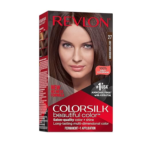 Revlon Colorsilk Beautiful Color Permanent Hair Color, Long-Lasting High-Definition Color, Shine & Silky Softness with 100% Gray Coverage, Ammonia Beauty & Personal Care REVLON