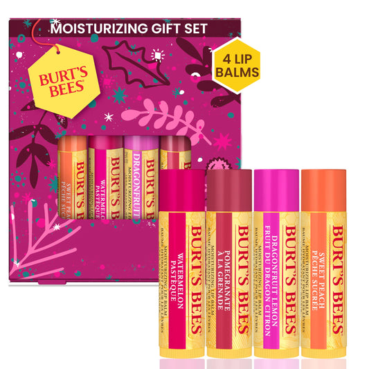 Burt's Bees Lip Balm Gift Set, Beeswax Bounty Fruit Mix, Perfect Lip Balms for Gift Baskets, 4-Pack, 0.15 oz. Beauty & Personal Care Burt's Bees
