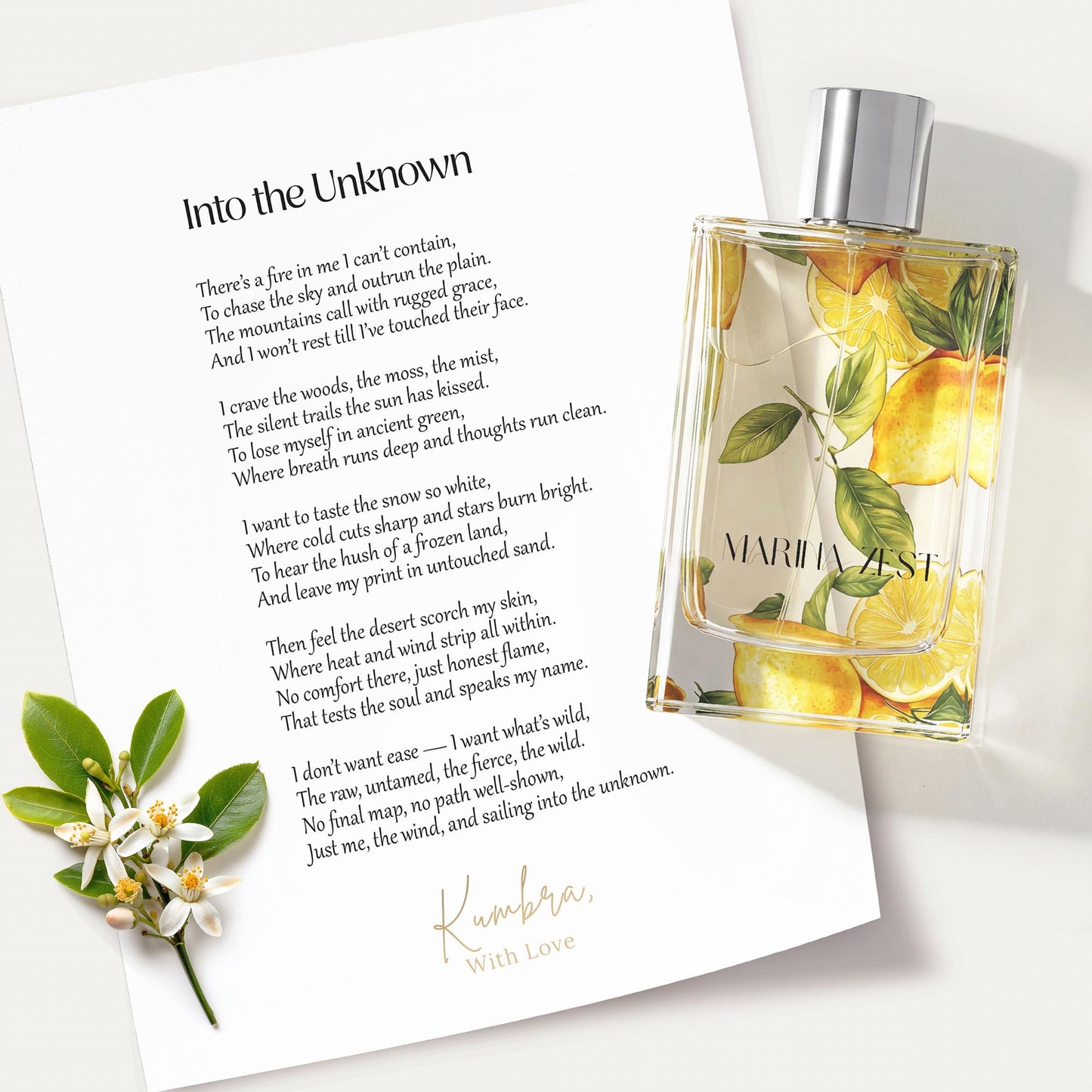 Kumbra With Love Marina Zest Eau de Parfum 100ML - Aquatic Perfume for Men - Long-Lasting Scent with Lemon, Bergamot, Pink Pepper, Patchouli Beauty & Personal Care Kumbra With Love