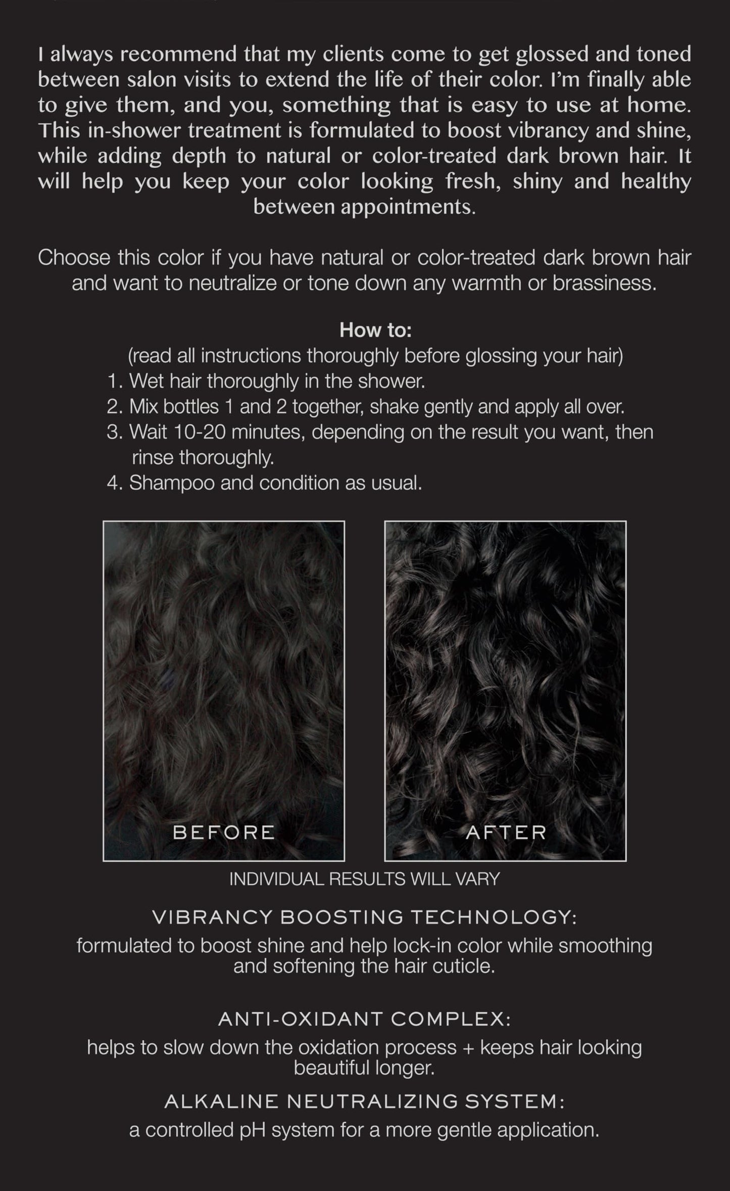 Kristin Ess Hair Gloss in Bittersweet Dark Brunette - 4 Wk Semi Permanent Hair Color for Women - Dark Brown Color Depositing Conditioner & Toner Beauty & Personal Care Kristin Ess
