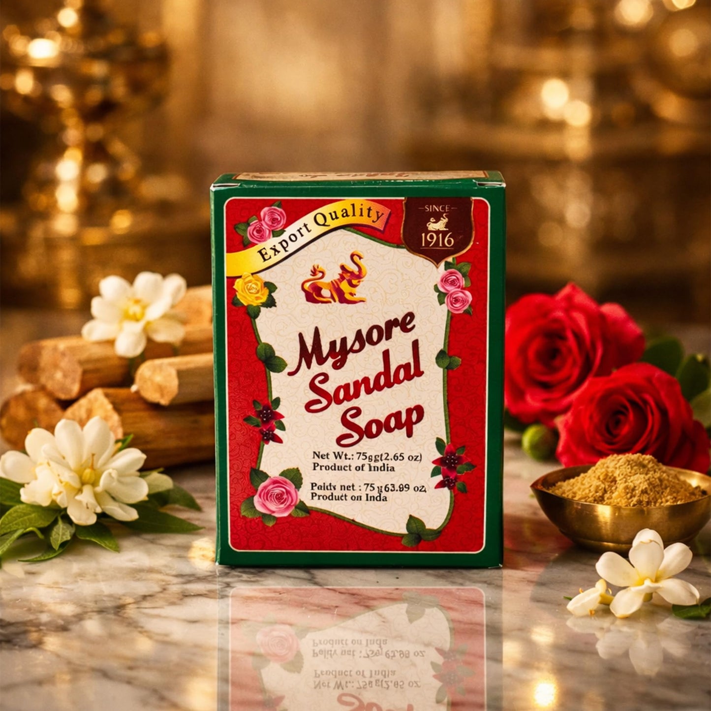 Mysore Sandal Soap 75g (Pack of 4) Beauty & Personal Care Mysore Sandal