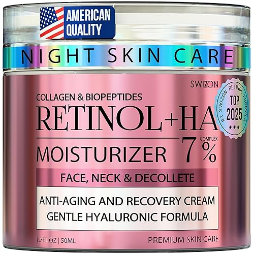 Retinol Face Cream - Premium Anti-Aging Moisturizer w/Collagen, Hyaluronic & Centella for Youthful Radiance - Firming, Tightening & Hydrating Skincare Beauty & Personal Care SWIZON