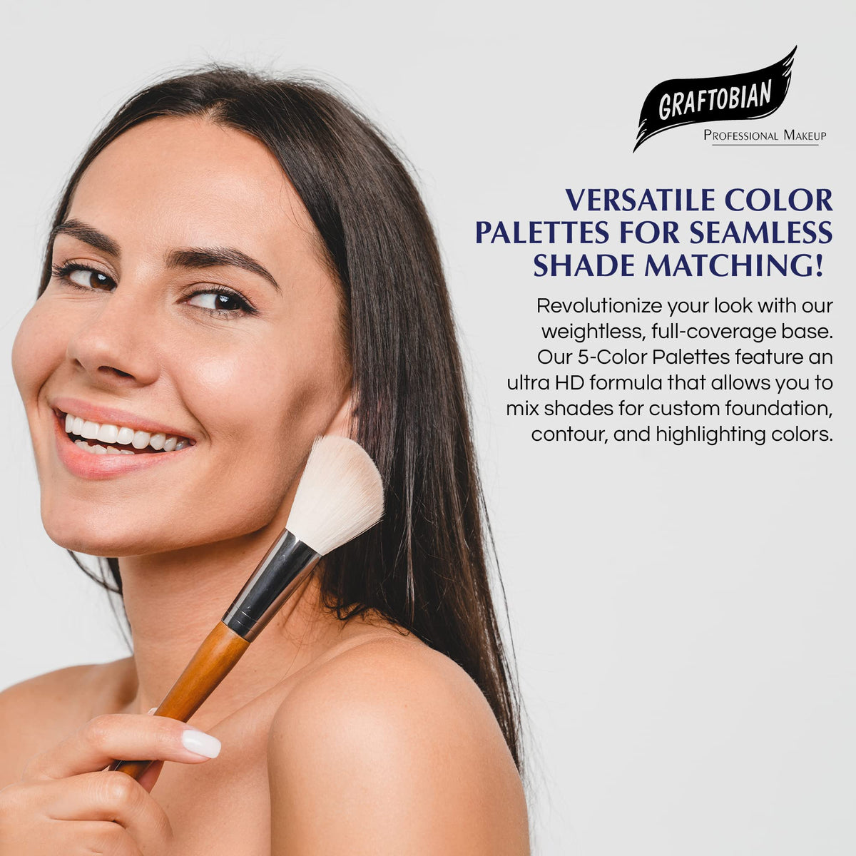 Graftobian HD Glamour Crème Foundation Palette (Ultra-Lights) - High Definition 5 Color Makeup Palette, Cream Based Foundation Concealer and Contour