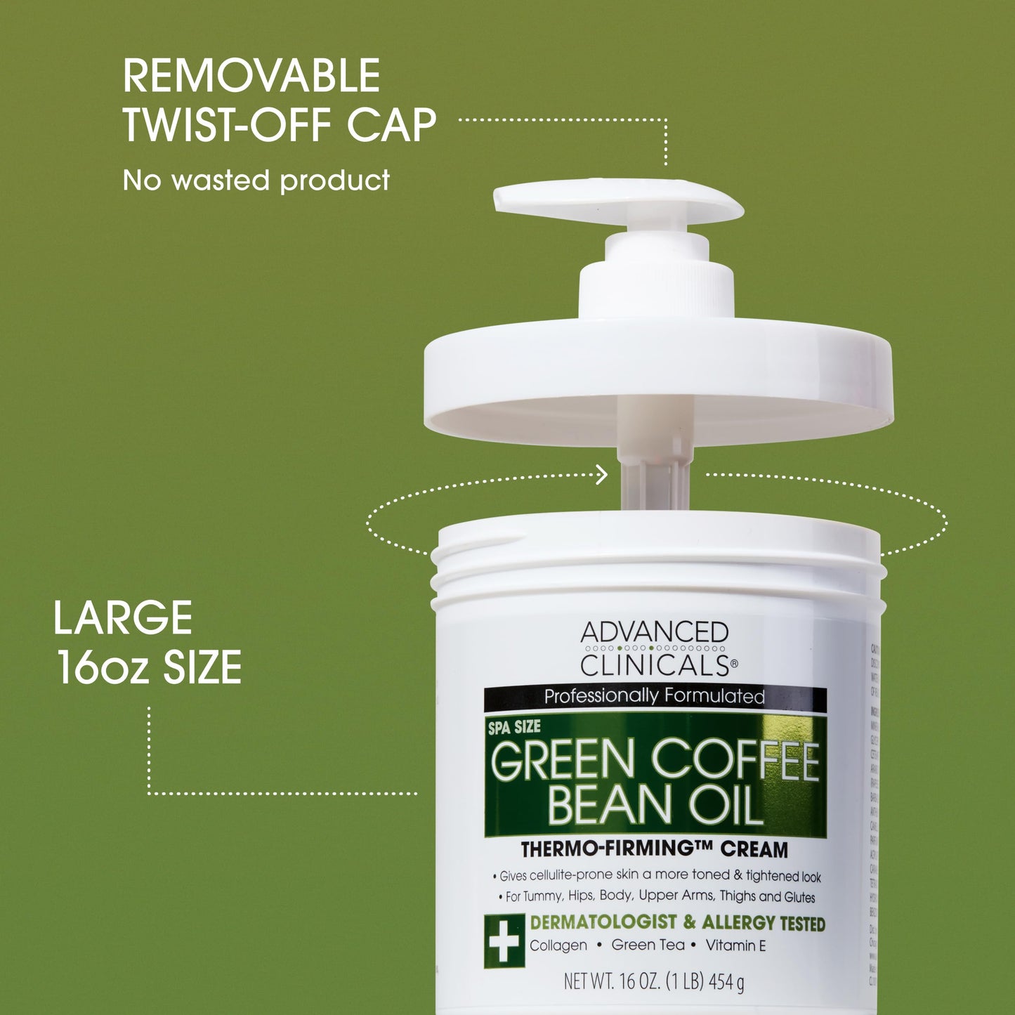 Advanced Clinicals Green Coffee Bean Thermo - Firming Body Lotion | Caffeine Infused Collagen Cream Moisturizer & Body Cream For Women, Stomach, Legs Beauty & Personal Care Advanced Clinicals