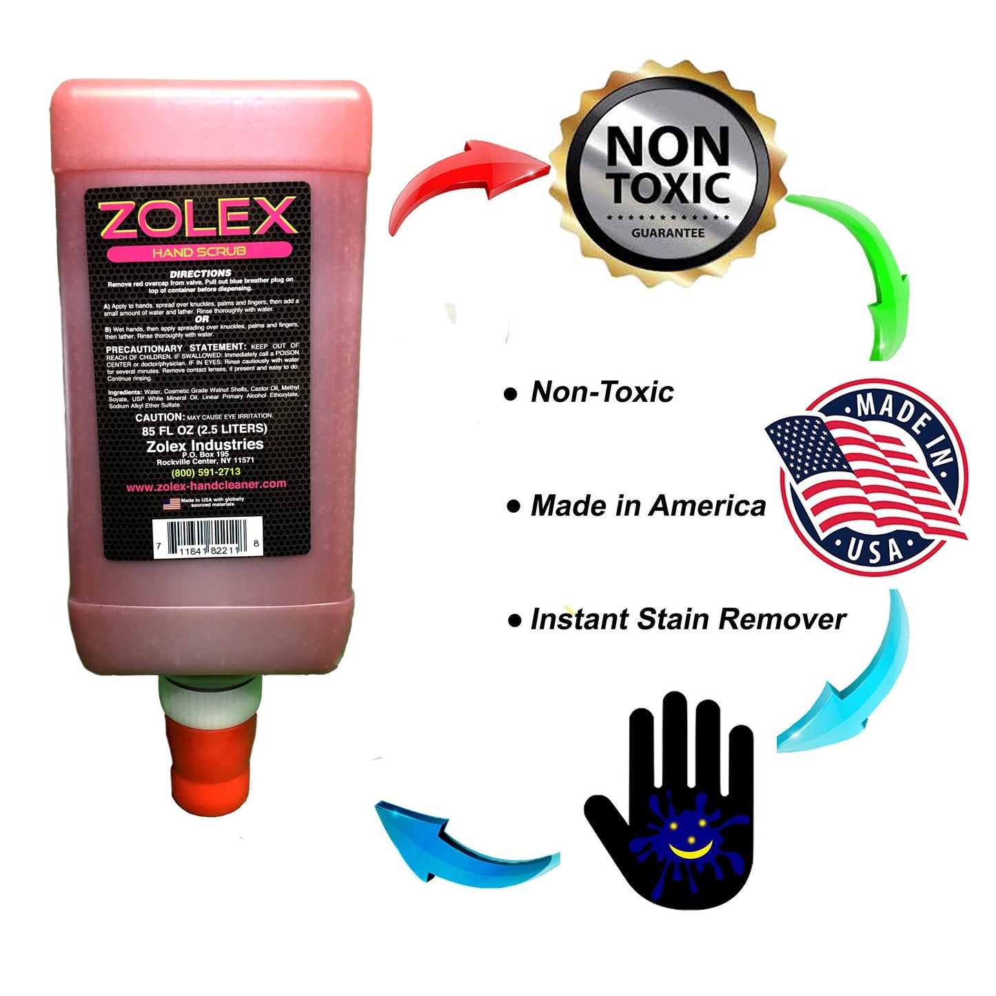 Zolex Cherry Pumice Hand Scrub for Hard Working Hands, Dispenser Available, Stain Remover for Heavy Duty Workers, Grease Remover for Mechanics - 2.5L Beauty & Personal Care Zolex