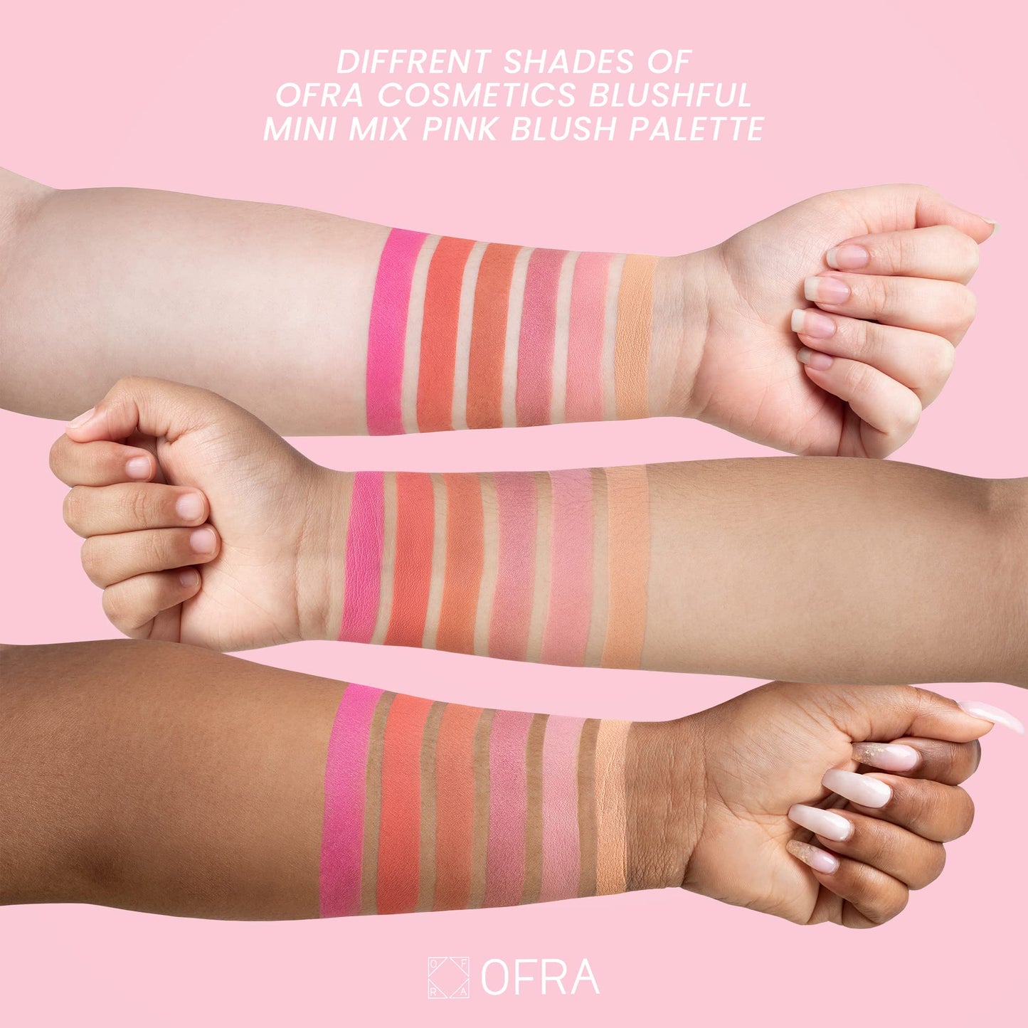 OFRA Mini Mix Face Palette Blushful - Blush Palette for Cheeks - 6 Pigmented Pressed Powder Shades - Travel-Friendly and Cruelty-Free Face Makeup Beauty & Personal Care Ofra