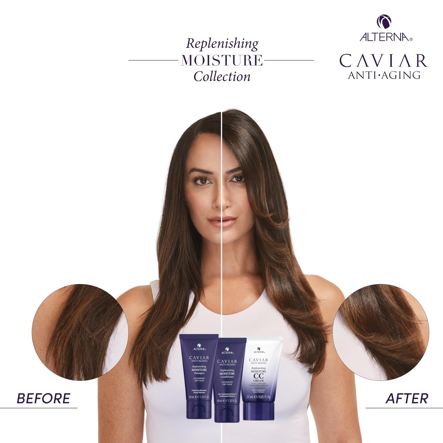 Alterna Haircare CAVIAR Anti-Aging Replenishing Moisture Trial Kit - Shampoo, Conditioner, Leave-In CC Cream | For Dry, Brittle Hair | Protects Beauty & Personal Care Alterna