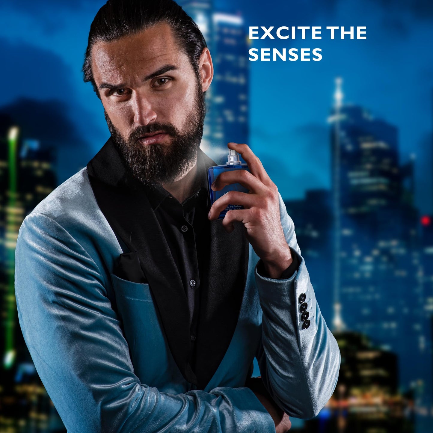 Bleu for Men Eau De Parfum - Blend of Citrusy Top Notes, Aromatic Spices & Warm Woody Undertones - Combination of Grapefruit, Lemon, Mint & Pink Beauty & Personal Care URBAN COLLECTION