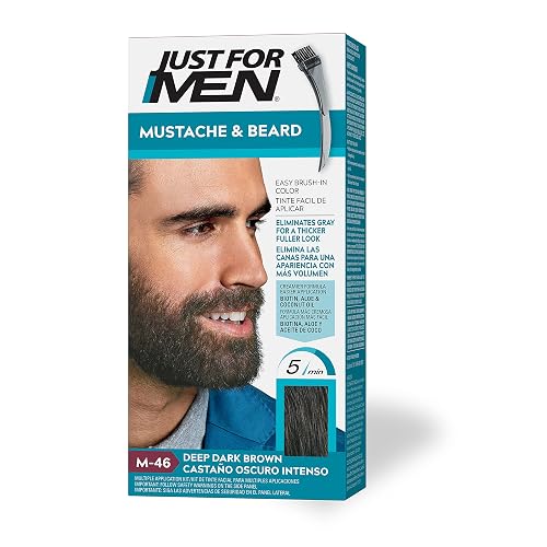 Just For Men Mustache & Beard, multiple uses Beard Dye for Men with Brush, With Keratin Biotin Aloe and Coconut Oil for Healthy Facial Hair - Deep Beauty & Personal Care Just for Men