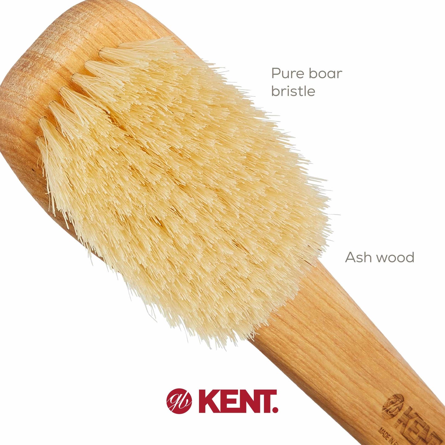 Kent FD5 Beechwood Wood Long Handle Shower Bath Body Brush. for Skin Exfoliate and Massage. 100% Boar Bristles. Best Back Body, Foot and Leg Scrubber Beauty and Personal Care KENT