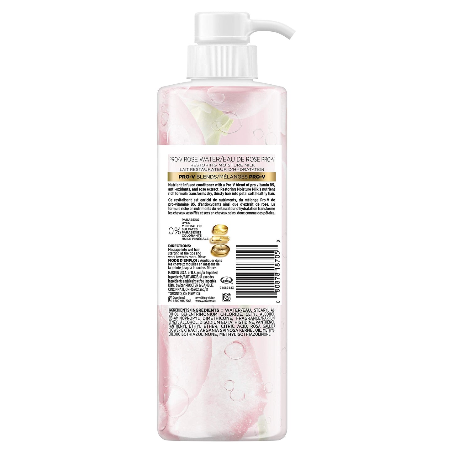 Pantene Sulfate Free Conditioner, Paraben and Dye Free, Pro-V Blends Soothing Rose Water, 17.9 fl oz Beauty & Personal Care Pantene