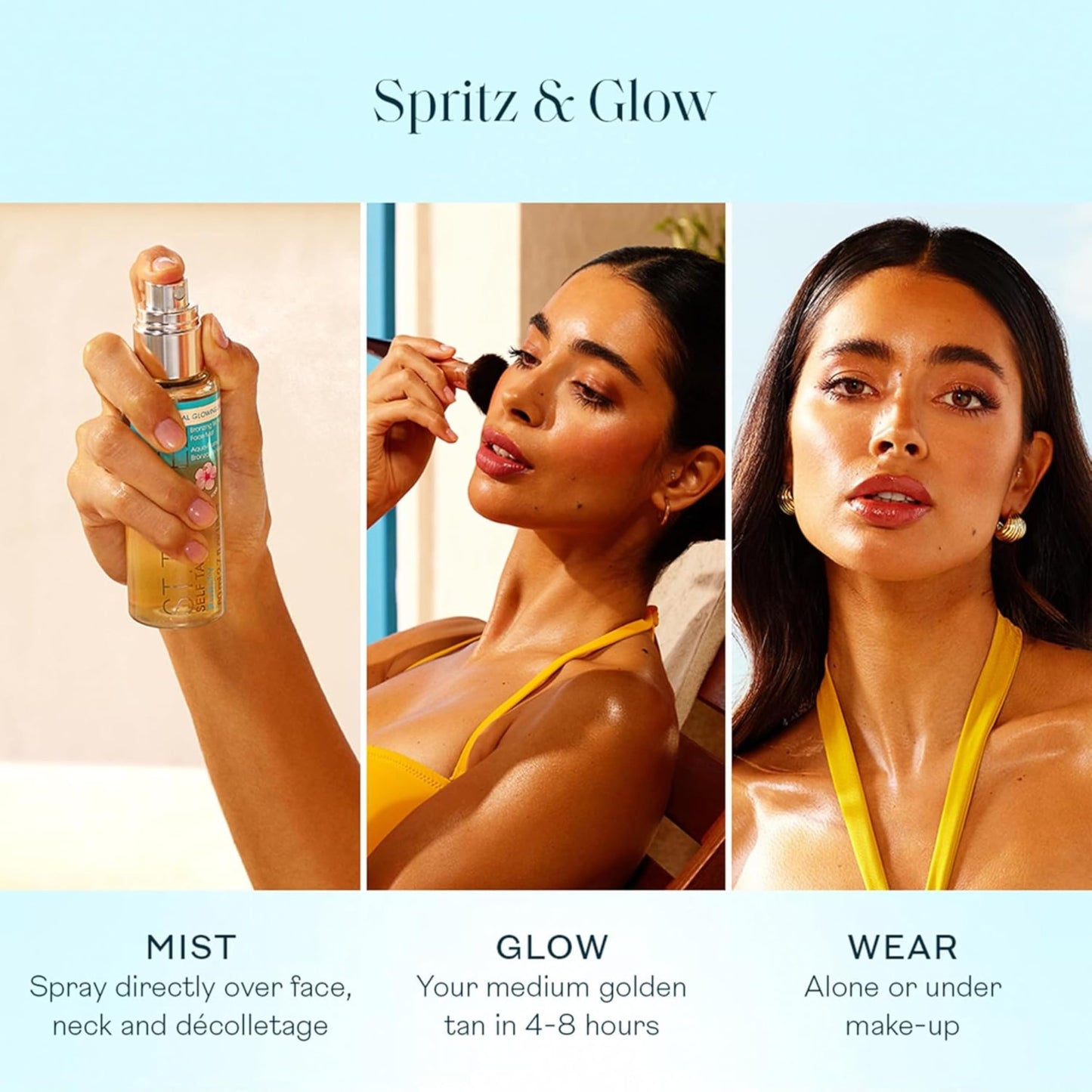 St.Tropez Self Tan Purity Bronzing Water Face Mist, Natural Sunkissed Glow with Hyaluronic Acid & Antioxidants, Vegan, Natural & Cruelty-Free Face Beauty and Personal Care St.Tropez