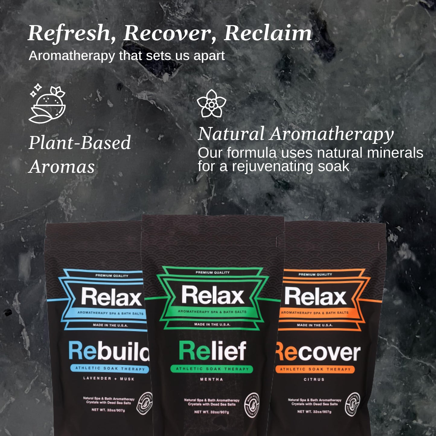 Relax Spa & Bath, Epsom & Dead Sea Salts, Aromatherapy Bath Salts for Hot Tub, Bath, or Spa, Infused with Magnesium, 3 Pack, Athletic Soak Therapy Beauty and Personal Care Relax Spa & Bath