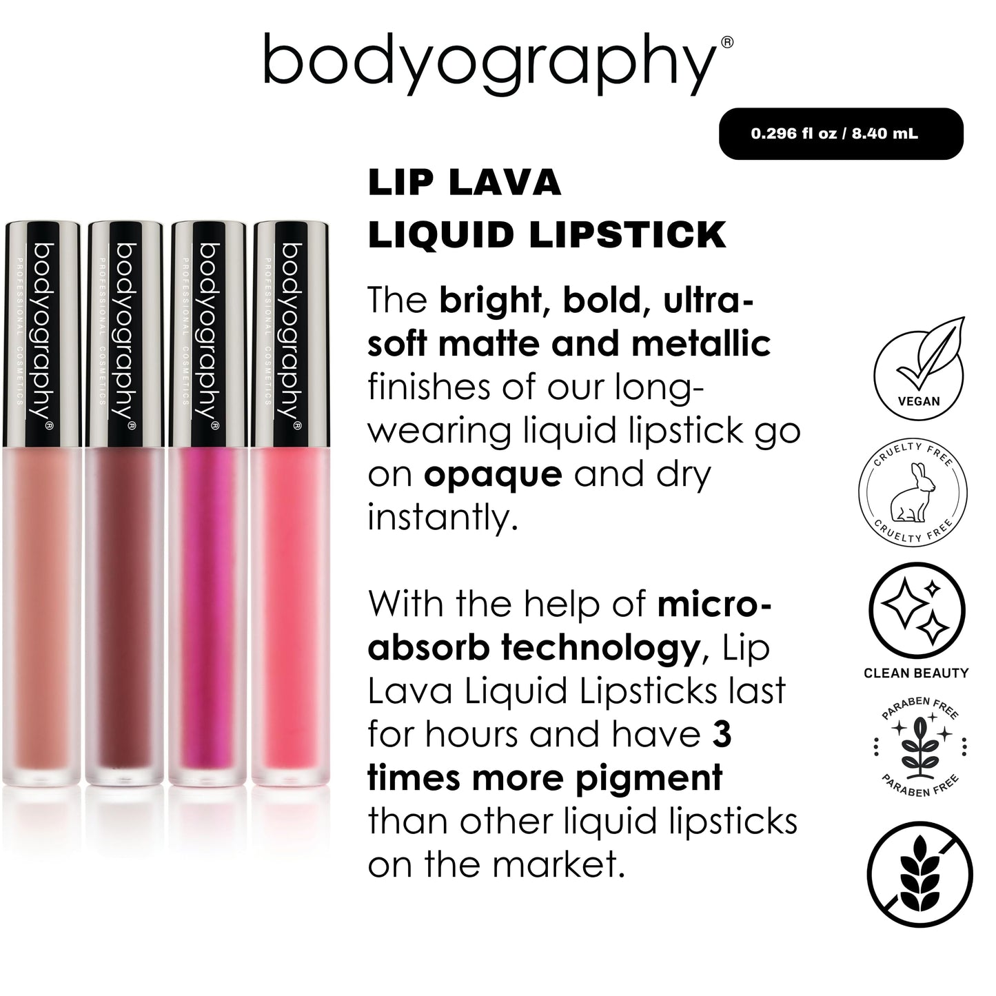 Bodyography Matte Lip Lava Liquid Lipstick - Strawberry Moon | Dark Rose Matte | Long-Wear, Transfer-Proof Lipstick with Vitamin E Conditioning | Beauty & Personal Care Bodyography